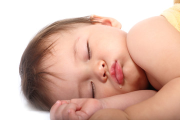 bright portrait of adorable sleeping baby