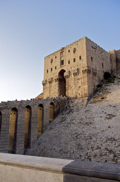 Citadelle Eingang in Aleppo, Syrien
