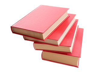 Photo of an four book on a white background