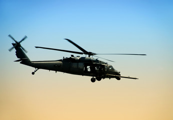 US Army helicopter in early morning