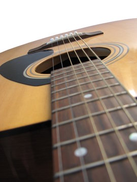 Macro photo of Accoustic Guitar isolated