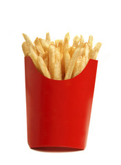 french fries isolated on white