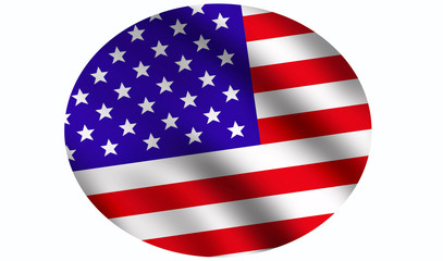 Fototapeta premium Flag of the USA, waving, top right light