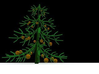 abstract christmas tree. 3D firtree