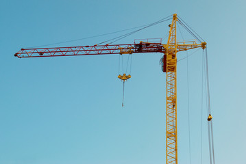 Building crane and construction.