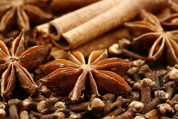 cannella,anice e chiodi di garofano