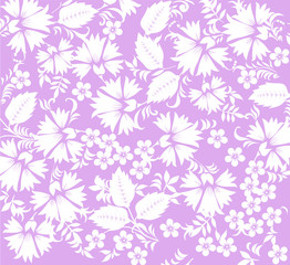 white flower and leaf silhouette