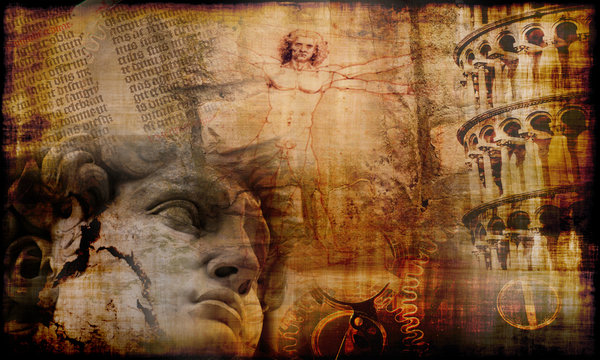 Fototapeta Grunge background with atmosphere of Italian culture