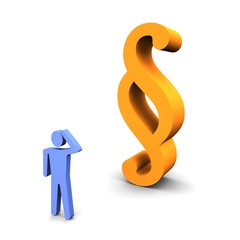 Person thinking about law. Conceptual 3d rendered illustration