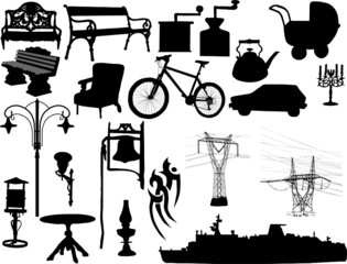 Silhouettes of the different objects