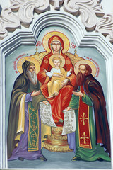 Fresco. Kiev-Pechersk Lavra monastery in Kiev. Ukraine