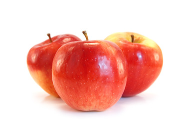 red apples isolated on white