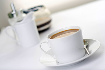 a cup of Espresso coffee isolated over white