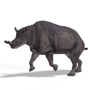 Dinosaur Brontotherium With Clipping Path over white