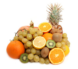 fresh fruit isolated on white
