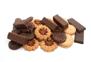 baked biscuits isolated on white