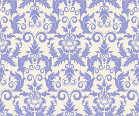Seamless pattern from  blue flowers and leaves