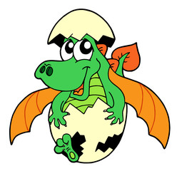 Cute dragon in egg