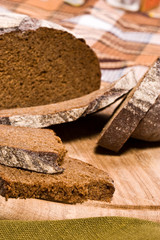 food series: round of brown tasty bread