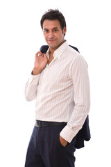 Naklejka premium young and handsome businessman on white background