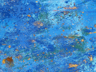 verwitterter blauer Farbanstrich