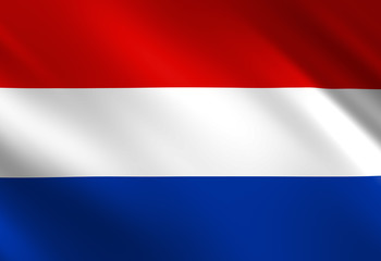 Dutch flag waving in the wind