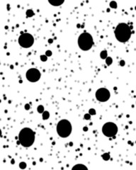 black ink drops on a solid white background