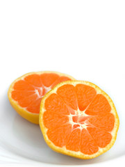 Tangerine on white