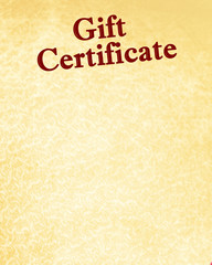 gift certificate with some stains on it