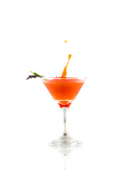 Cocktail drink on splash/ isolated