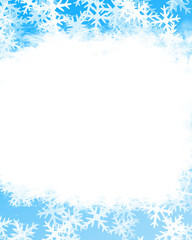 snow flakes on a soft blue background