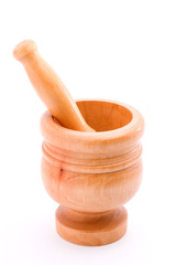 mortar and herb spices studio isolated