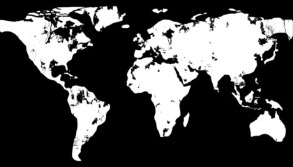 Grunge map of the world on a dark background