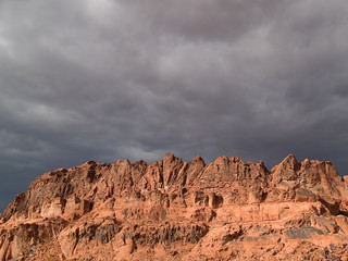 Valley of fire daytime landscape cloudy sky