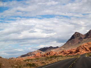 Empty freeway in Valley of fire daytime