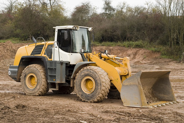 Bagger auf Baustelle