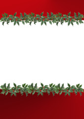 border decorated with holly leaves