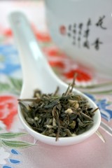 Fototapeta premium White Tea in China Spoon
