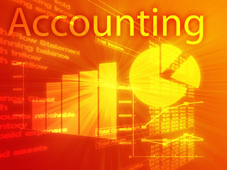 Accounting illustration of Spreadsheet and business
