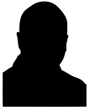 silhouette of middle age bald man