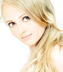 Fototapeta premium close-up portrait of young beautiful blonde