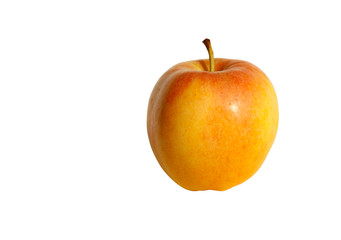 An orange apple is isolated on a white background