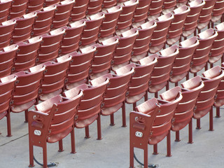 Red Stadium Seats in a Row