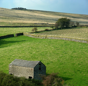 The wild rural landscape of Dartmoor, England.