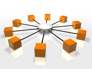 3D Render. Concept: networking.