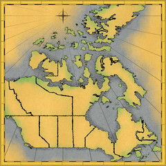 Hand drawn approximate map of Canada