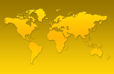 Gold world map
