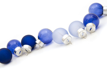 colorful christmas balls on white background