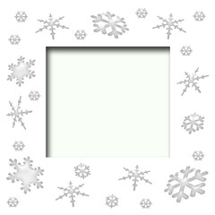 Fototapeta premium snowflake scrapbook frame