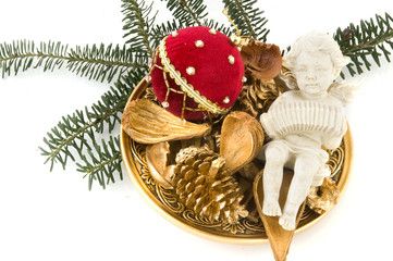 Angel in red and gold for christmas